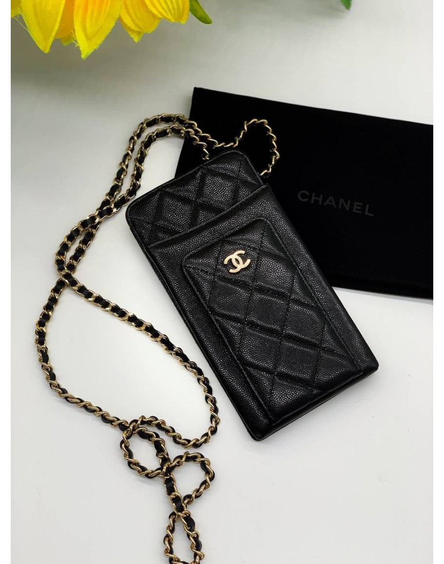 Chanel phone best sale pouch with chain